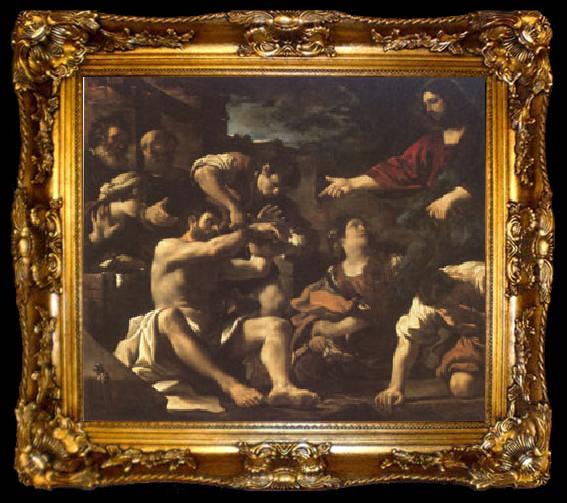 framed  Giovanni Francesco Barbieri Called Il Guercino The Raising of Lazarus (mk05), ta009-2
